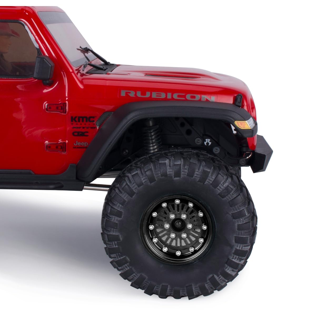 1.9 beadlock Wheels - 10mm Deep Dish Negative Offset Wheels for 1/10 RC Crawler SCX10 TRX4 VS4-10 Gen8, W1952 (Black A)