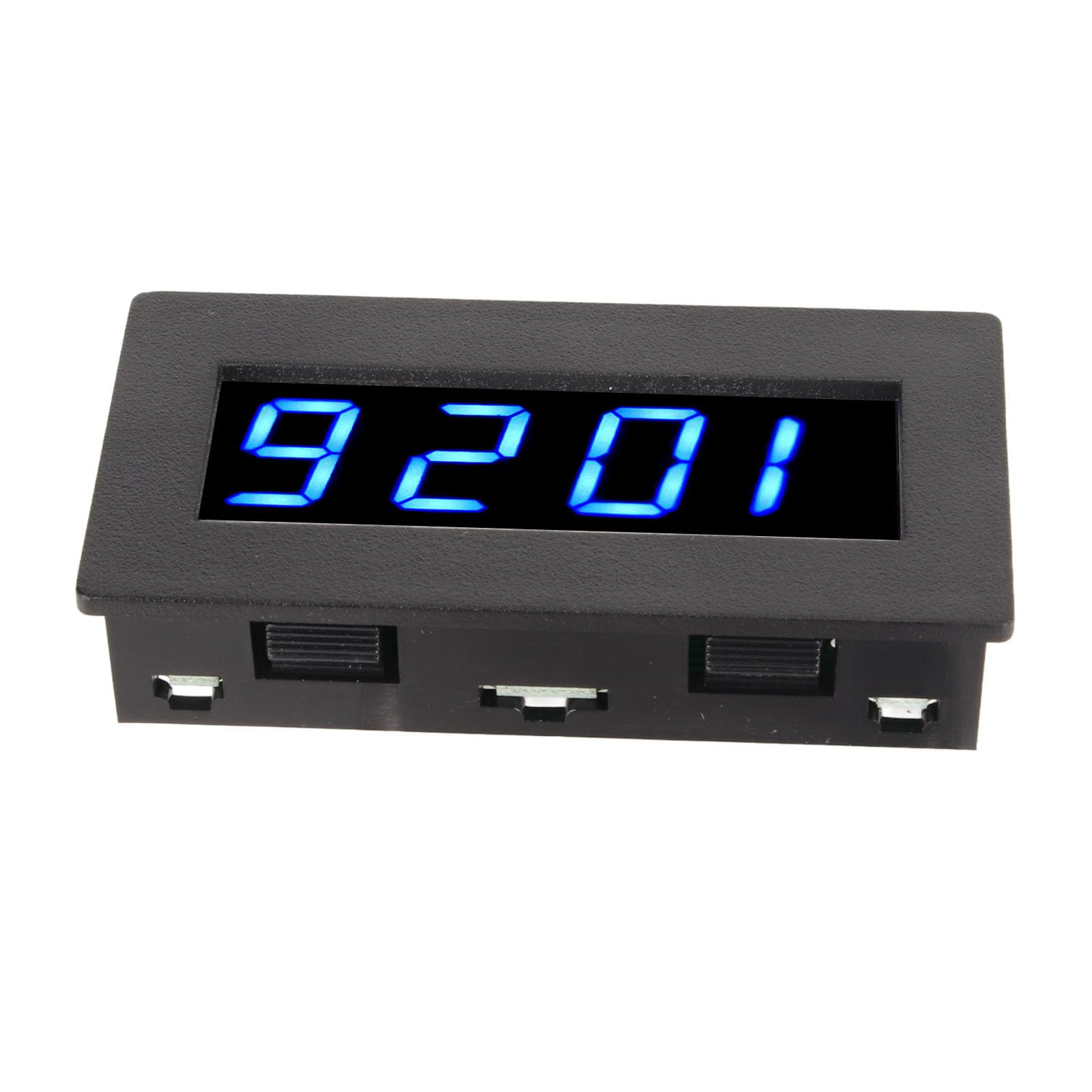 Digital Frequency Meter Speedometer, 4 LED Digital Tachometer with Dual Mode RPM and Hz Display, 0.56 in Bright LED for DC 8 to 15V Motor, Speed Sensor for Automotive Industrial Us (azul)