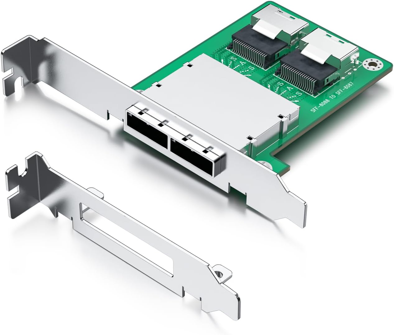 SFF-8088 to SFF-8087 Dual Mini SAS Adapter, with Low and Full-Height Profile Bracket