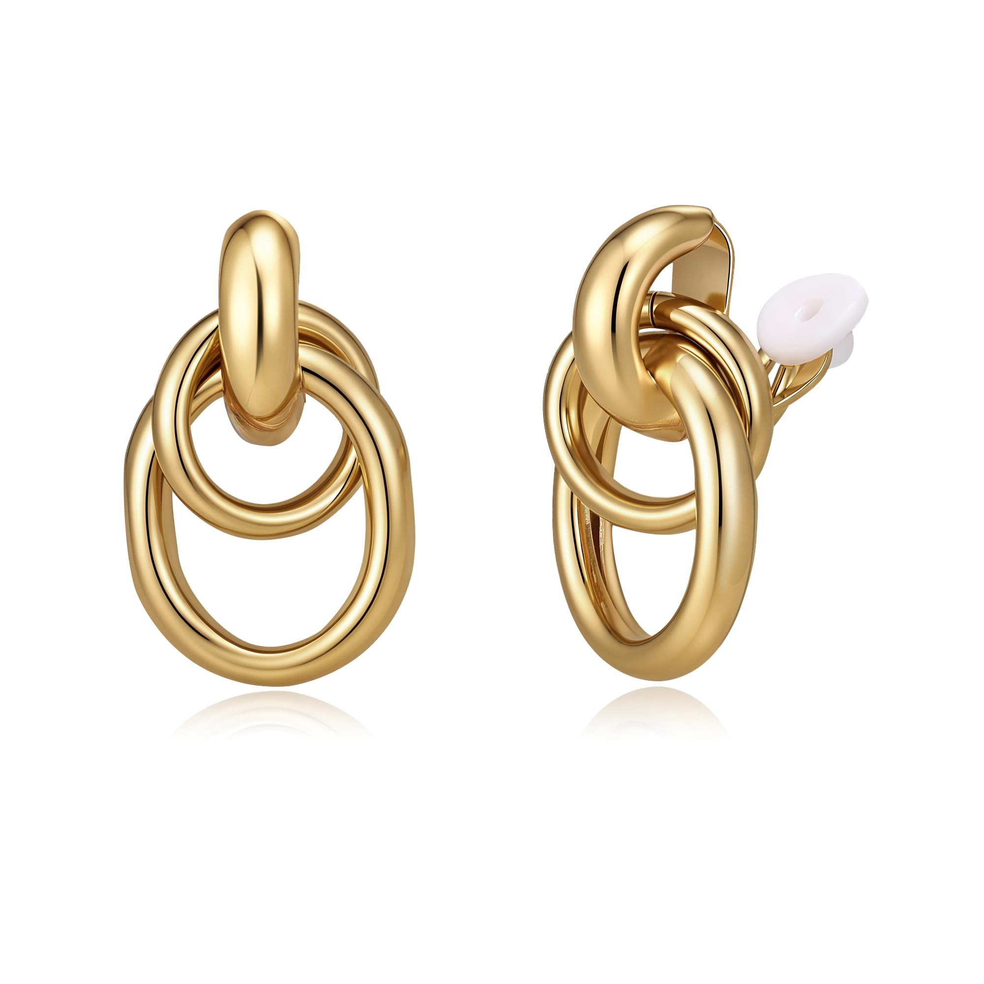 Boucles d'oreilles à clip nœud doré pour sublimer vos soirées