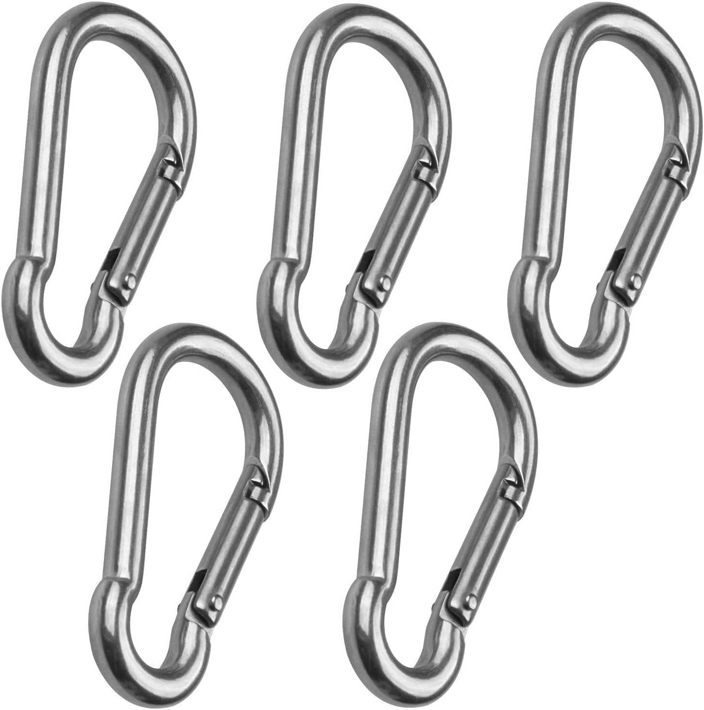 Motorcycle Repair Parts 304 Stainless Steel 5pcs Carabiner Spring Snap Hook Clip Durable(90mm)
