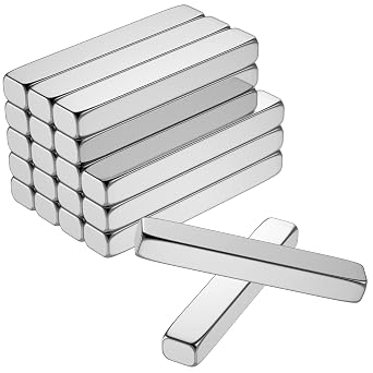 20Pcs Small Strong Neodymium Magnets Bar,Rectangular Rare Earth Magnets Heavy Duty,Extra Strong Square Magnets for Refrigerator Crafts Industrial Tool Storage 25x4x3mm