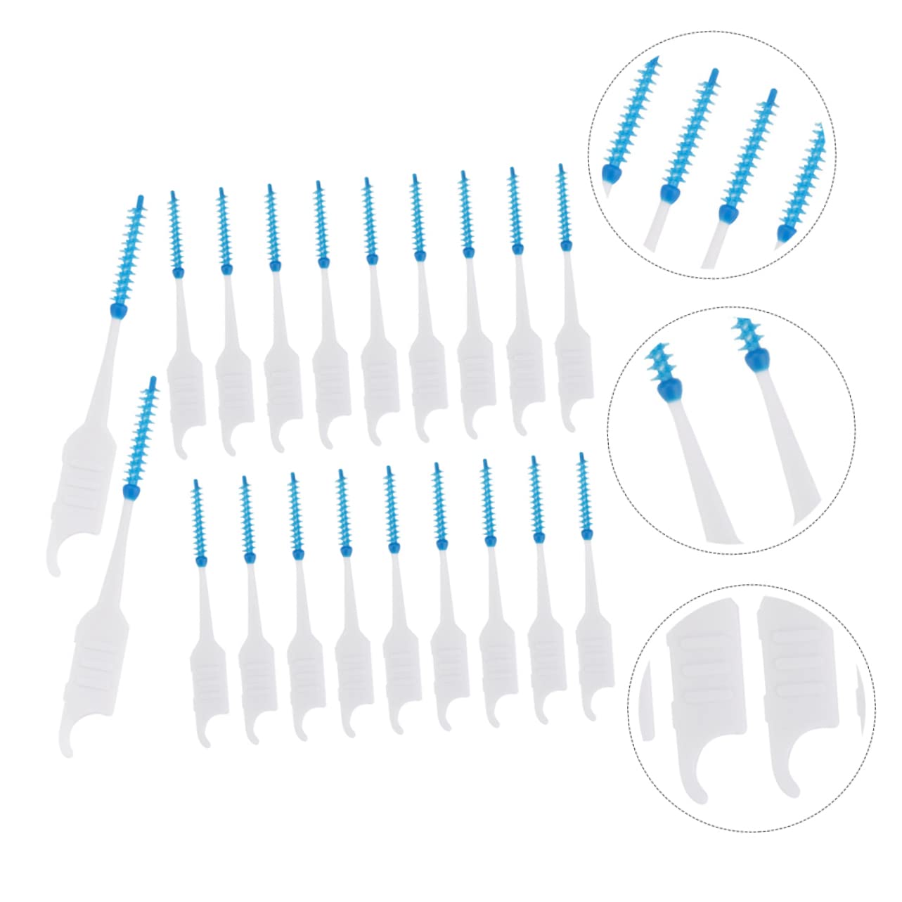 FRCOLOR 3 set Testine Per Spazzolini Interdentali Igiene Orale Pulizia Dei Denti Scovolini Interdentali Testina Blu In Tpe Per Uso Alimentare 200 pezzi * 3