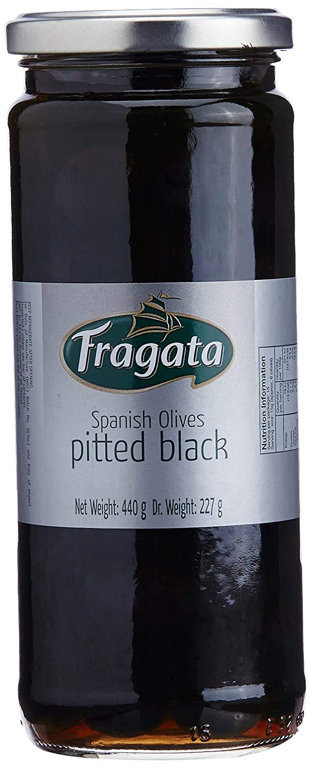 Fragata Spanish Olives - Pitted Black, 440g Jar-image-29