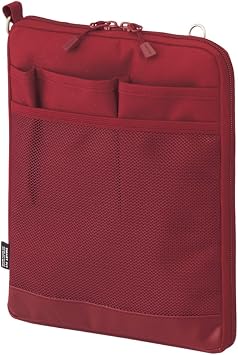 LIHITLAB Laptop Sleeve, Water & Stain Repellent, Vertical for Backpack, 7.9" x 10.2", Red A7682-3