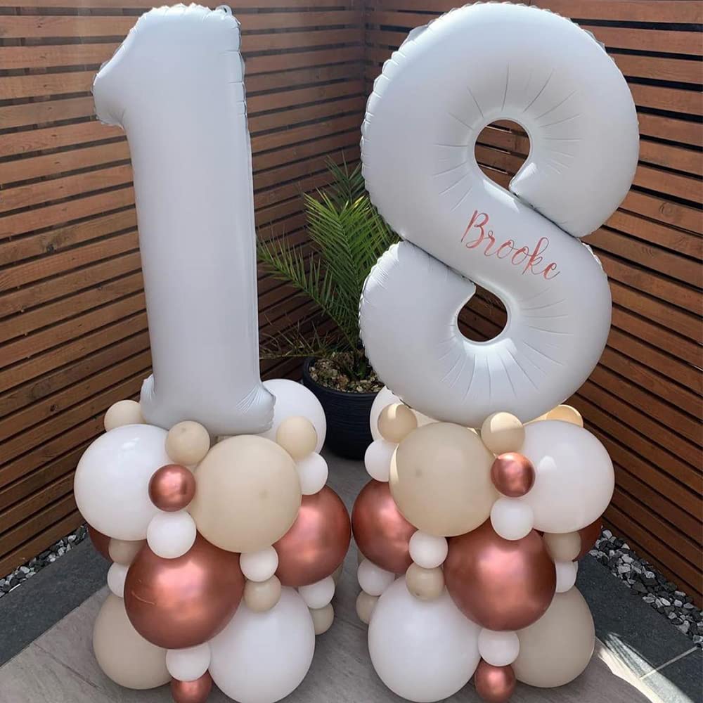 Red 0 balloon 40 Inch Giant Helium Foil Number 0 to 9 Red Balloon Birthday Wedding Party Digital Decorations (Number 0) — view 491
