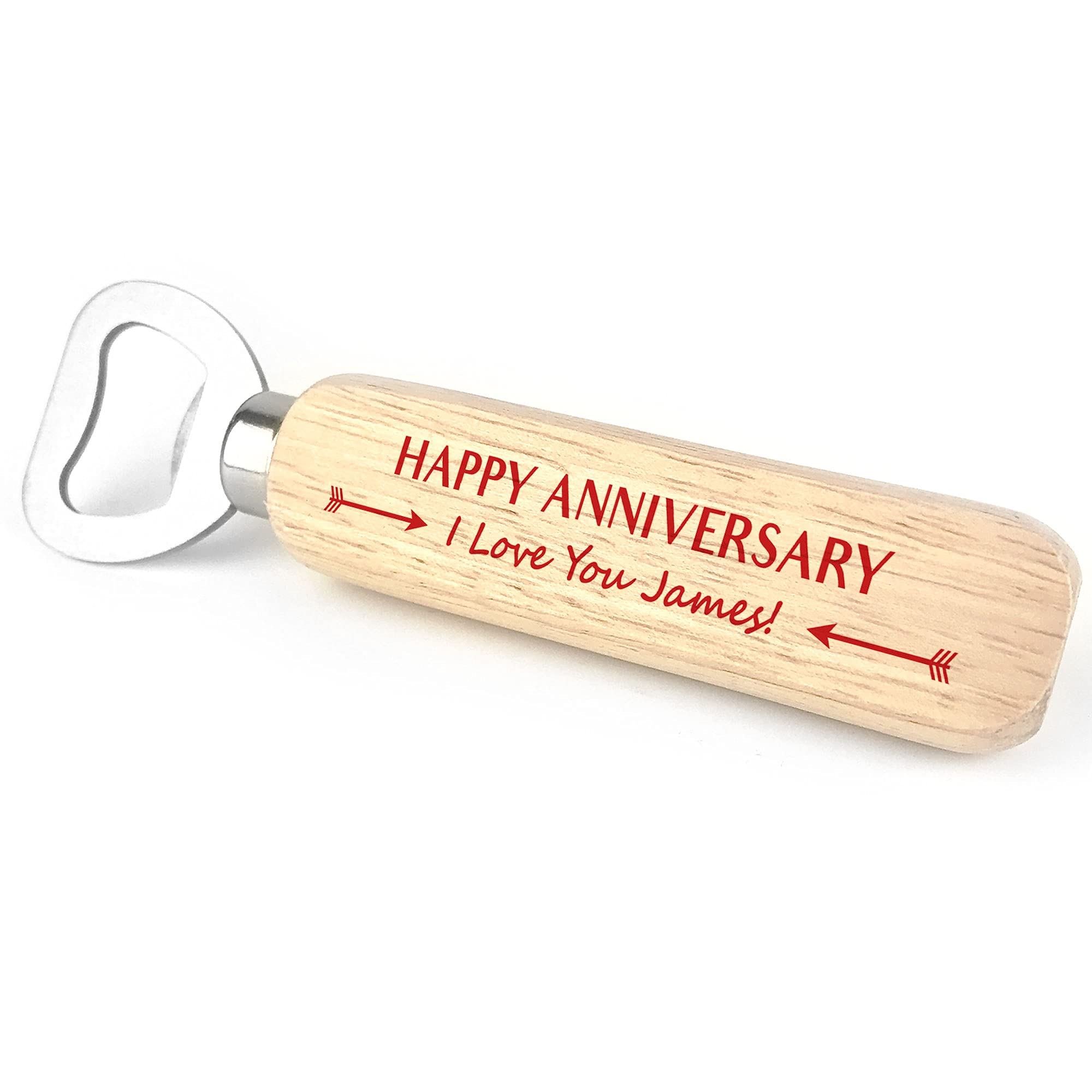 Red Ocean Personalised Anniversary Bottle Opener Gift for Boyfriend Husband Anniversary for Him
