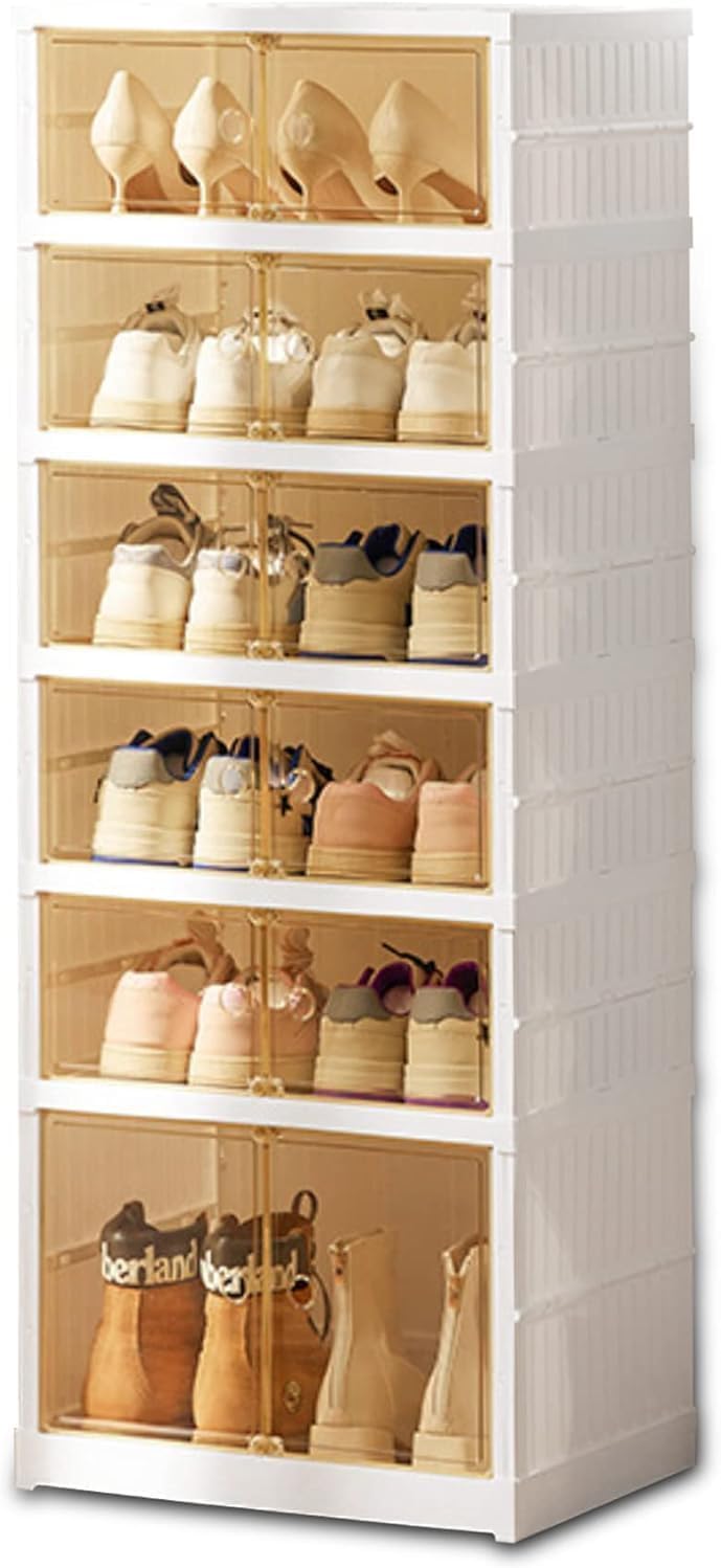 MAGIC SELECT Scarpiera Pieghevole. Scatola per Scarpe Impilabile Trasparente. Organizer per Scarpe Senza Installazione. Stoccaggio Traspirante Antipolvere per Scarpe