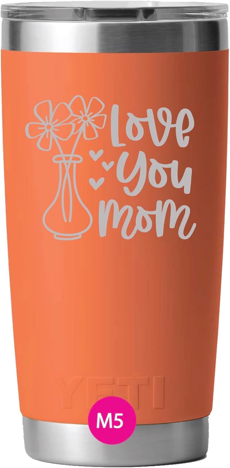 Custom Engraved YETI Rambler Tumbler Mother and Mom's Designs -YETI Tumbler - YETI Cup (30 oz mug, M5 Love You Mom, LE Rescue Red)