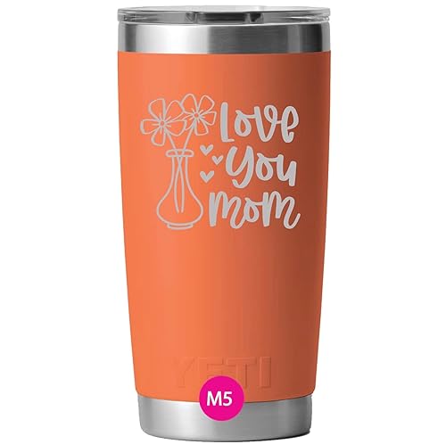 Miniatura 7 de Custom Engraved YETI Rambler Tumbler Mother and Mom's Designs -YETI Tumbler - YETI Cup (30 oz mug, M5 Love You Mom, LE-Canopy Green)