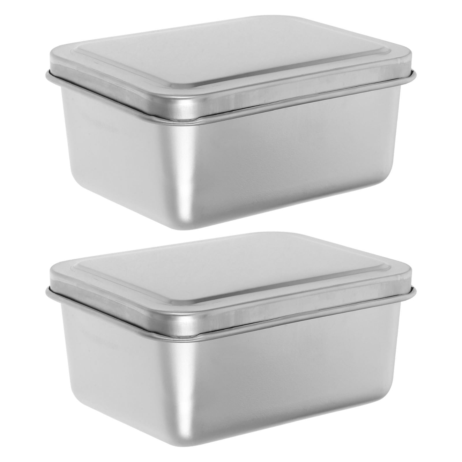 Recipientes para almacenar alimentos en la nevera de acero inoxidable PRETYZOOM con tapa