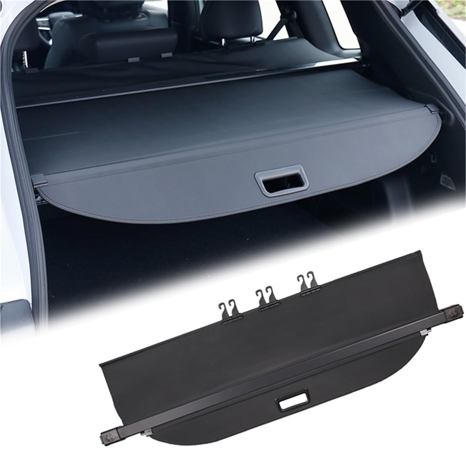 Versenkbare Trunk Cargo Abdeckung Für Mitsubishi Für Outlander 2023 + Paket Rack Schild Privatsphäre Auto Dekorative Zubehör Gepäckraumabdeckung