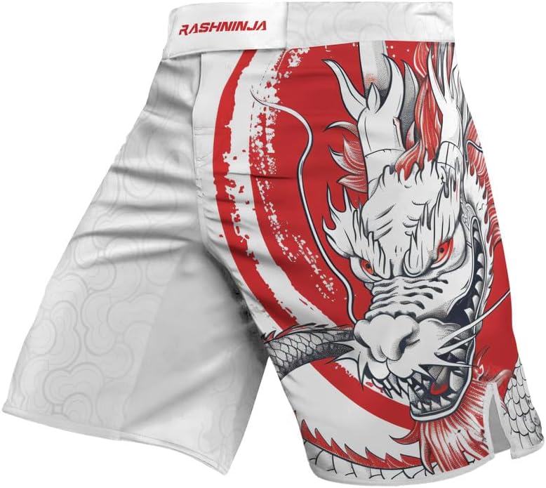 Dragon Men’s Jiu Jitsu Fight Shorts – MMA Boxing Trunks for No Gi Training Kickboxing