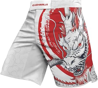 Dragon Mens Jiu Jitsu Fight Shorts MMA Boxing Trunks for No Gi Training Kickboxing
