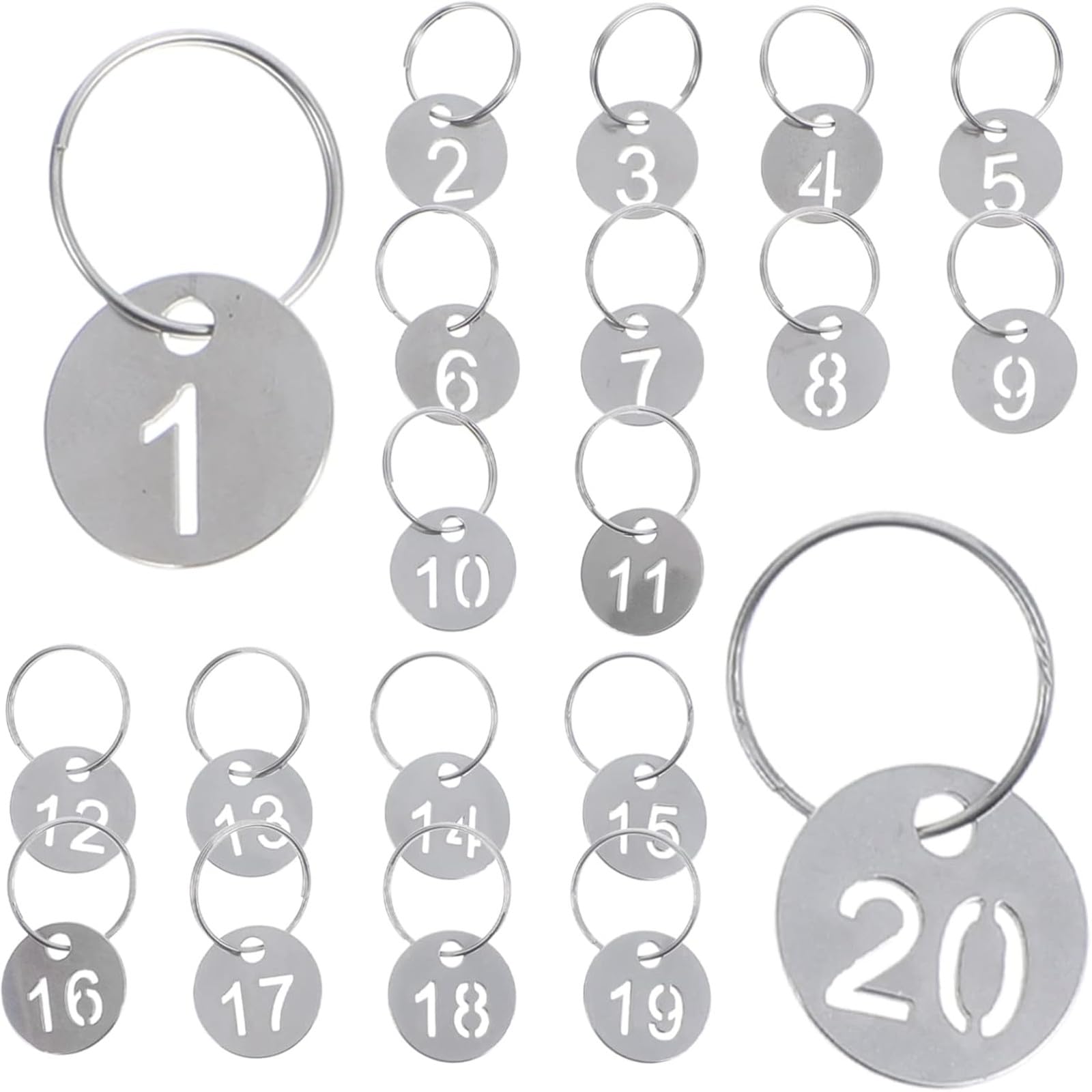 Amazon | SensaBliss ドア番号タグ 1~20 番号札 ステンレス製 両面