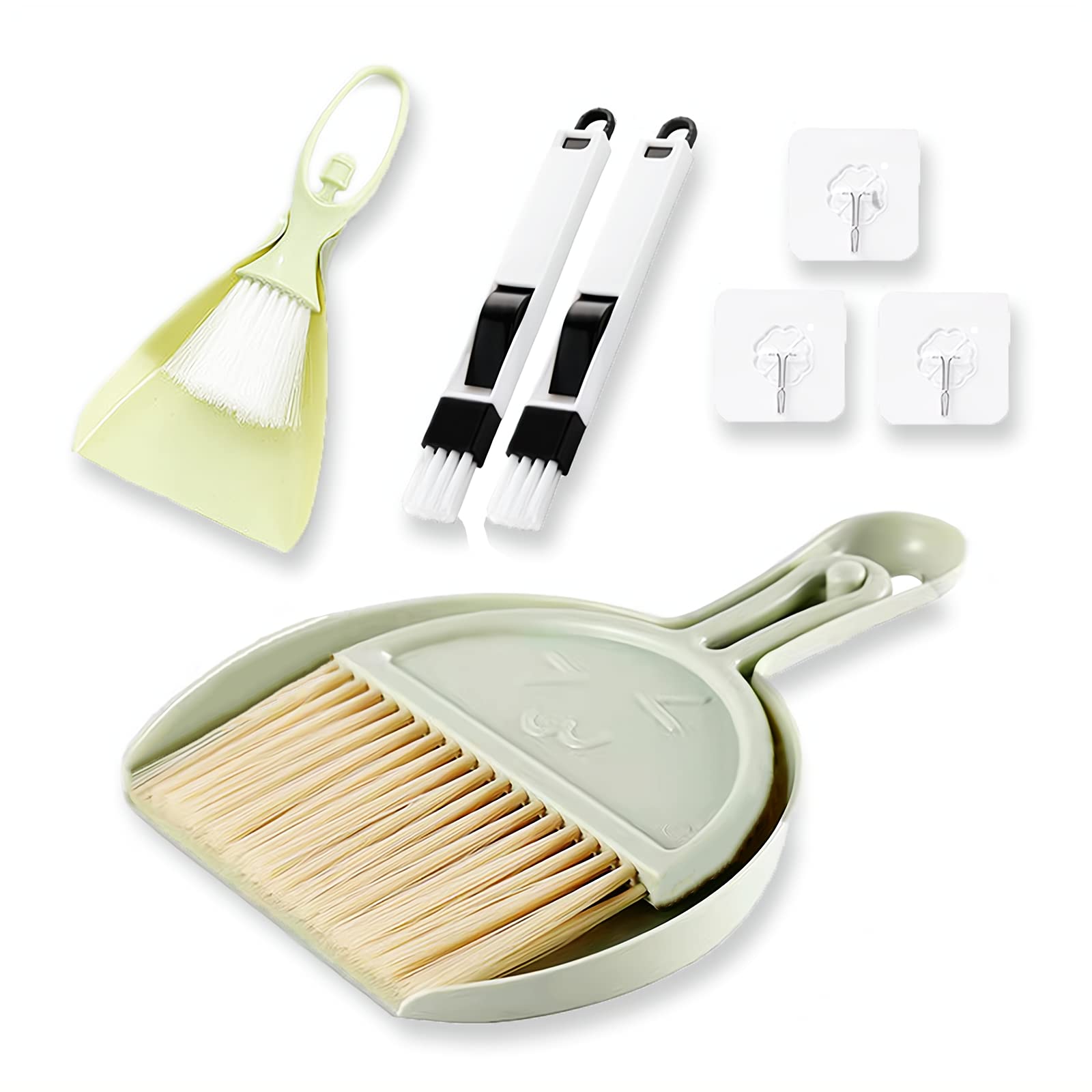 4 Pieces Mini Broom and Dustpan Set,Hangable Mini Dustpan and Brush Small Broom Dustpan Set,Bunny Cleaning Tool Set for Animal Litter.Small Dustpan and Brush Set for Guinea Pigs.