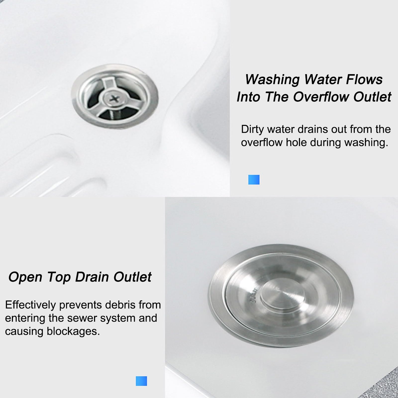 Spülbecken mit Waschbrett, Unterbauspüle aus Keramik für Waschküche, Badezimmer mit Wasserhahn und Ablauf-Set