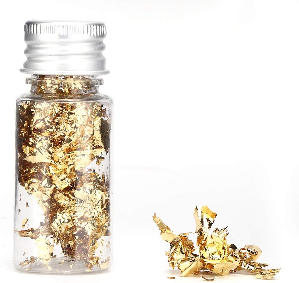 Tomotato Gold Foil Flakes, 10 g Metallic Gold Foil Flakes for Resin Crafts