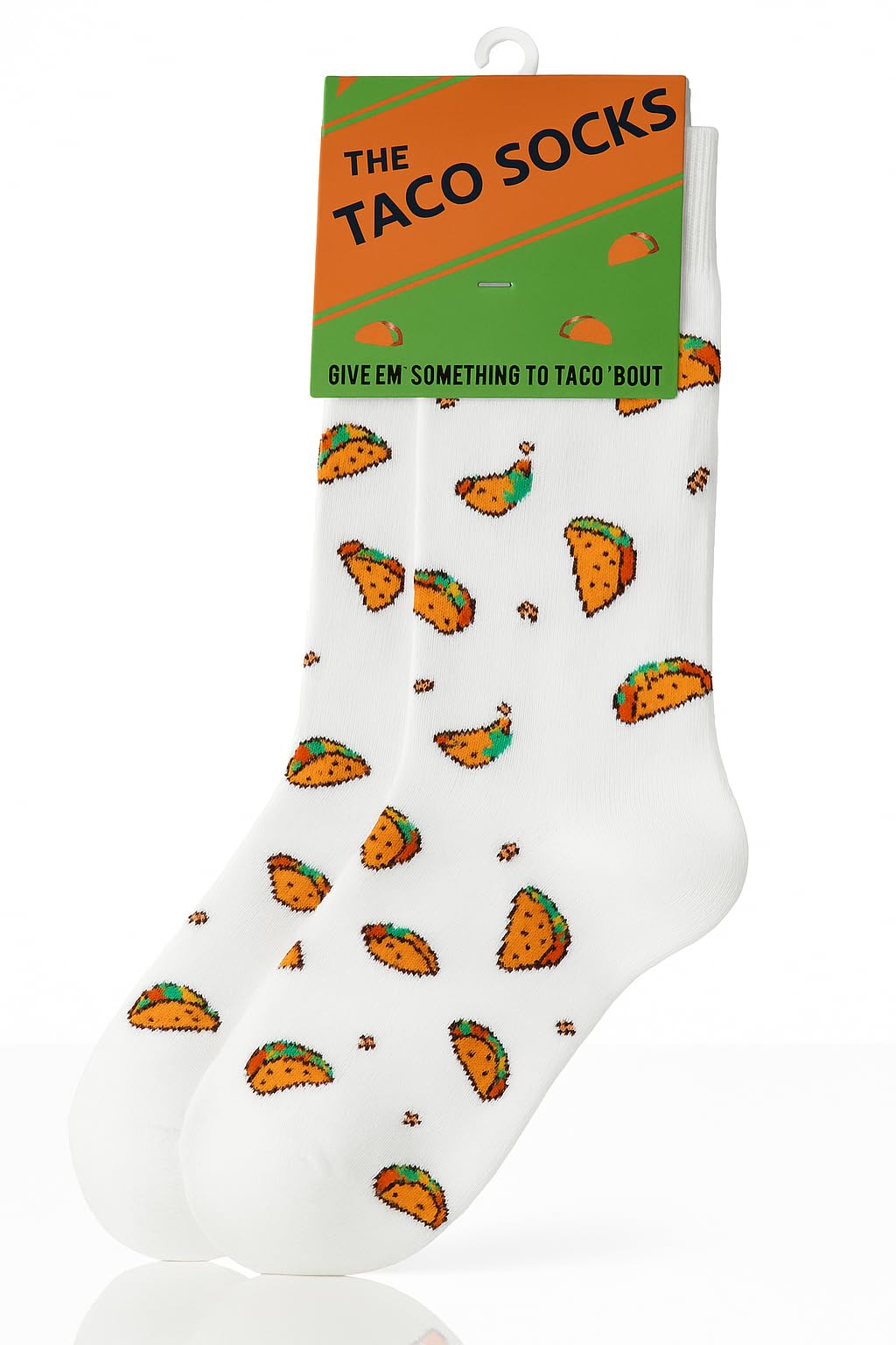 Taco Socks - Fun Taco Socks Taco Stuff Novelty Dress Socks White - Funny Socks for Men - Fun Mens Socks - A Fiesta for Your Feet, Multicolor, One size