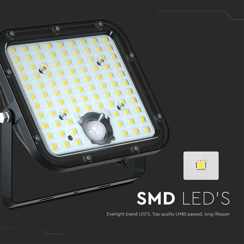 V-TAC Solarleuchten - Solar-Flutlicht-Würfel - IP65-4800 Lumen - 6400K