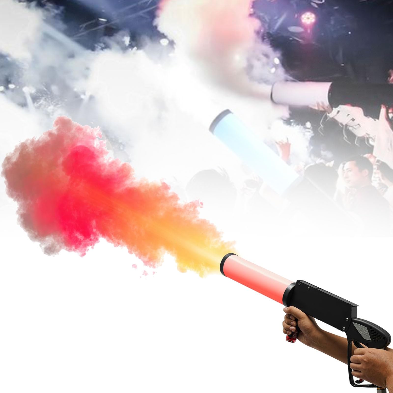 Máquina de humo de CO2, máquina de humo portátil con cañón y luces LED, ideal for bodas, fiestas de Halloween, efectos de escenario, Navidad y espectáculos de DJ.