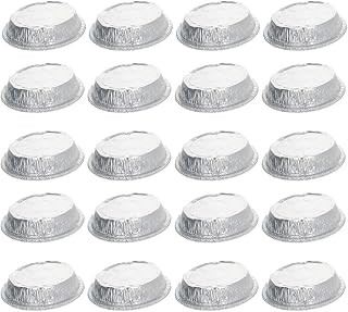 Othmro 50 Pack Aluminum Pans 142mm(Bottom)*185mm(Top) Dia Disposable Foil Pans Cookware Great for Baking, Cooking, Grilling, Serving & Lining Steam Table Trays Chafers