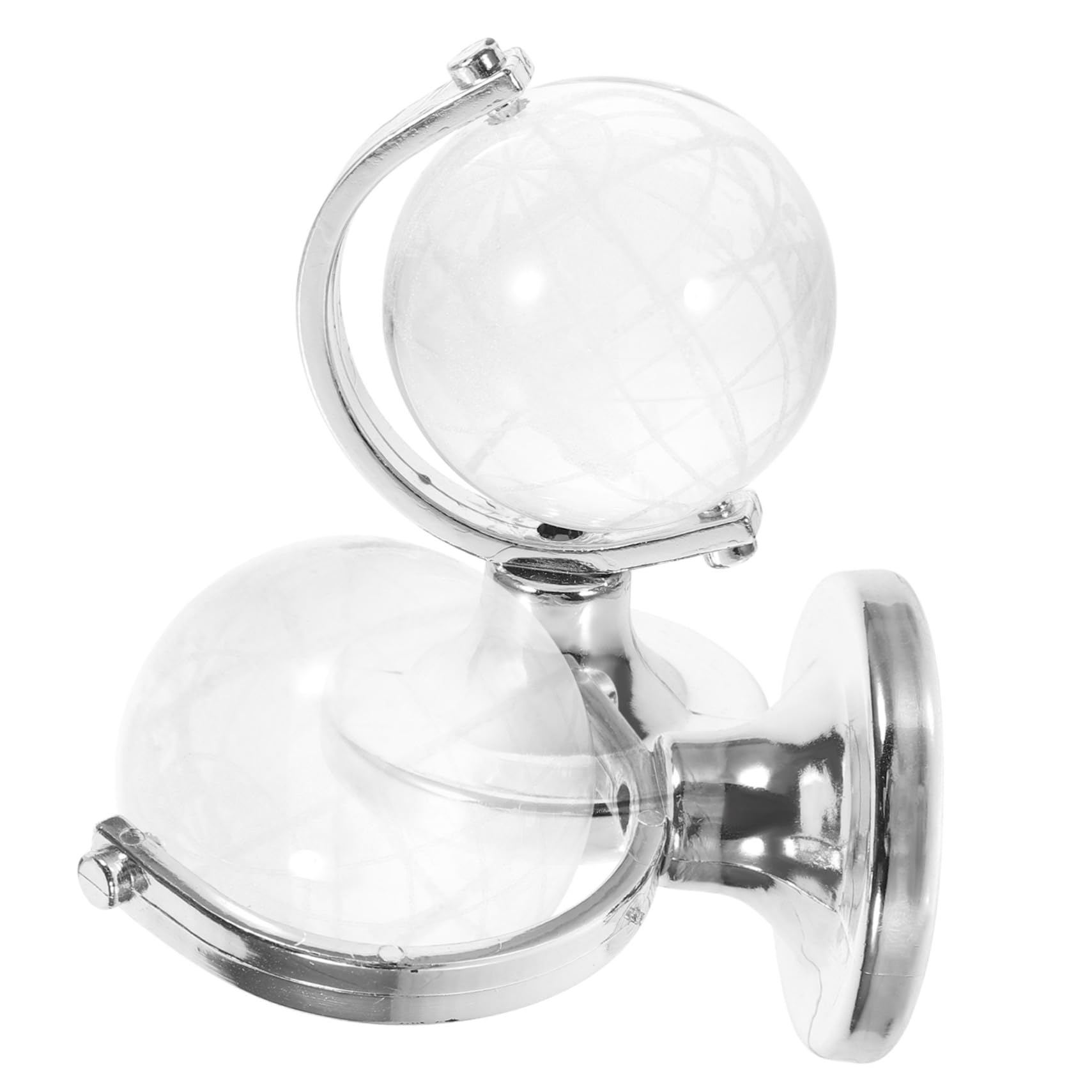 TEHAUX 2pcs Glass Globes for Home Decor Elegant Modern Style Desktop World Map Globe Ornament