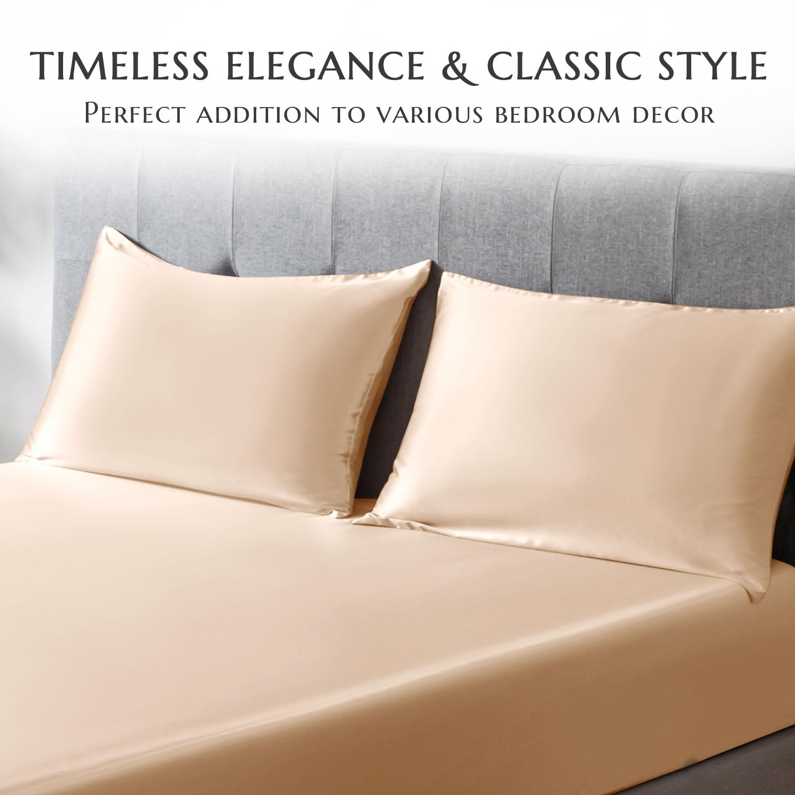 THXSILK 100% Silk Pillowcase for Hair and Skin, Soft Smooth Cooling Pillow Cover with Hidden Zipper, Both Sides Pure Silk, Gift for Women Men 1 pc(26