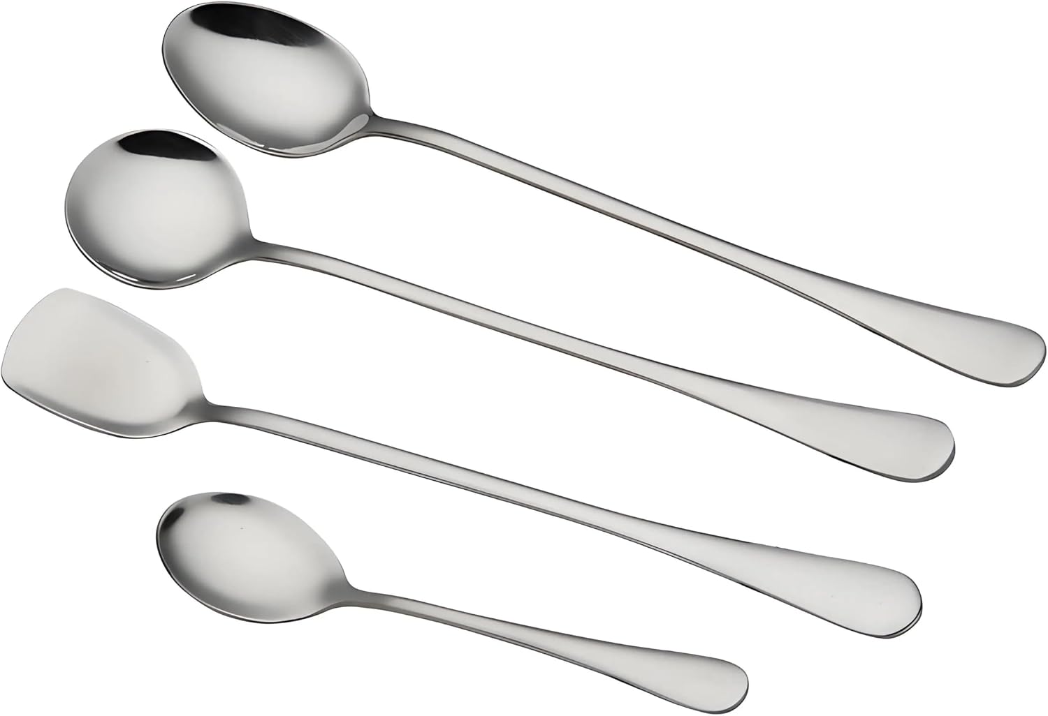 COMIART 1010 Series 4-Piece Stainless Steel Long Handle Ice Scoop & Coffee Spoon Set - Kitchen Utensils