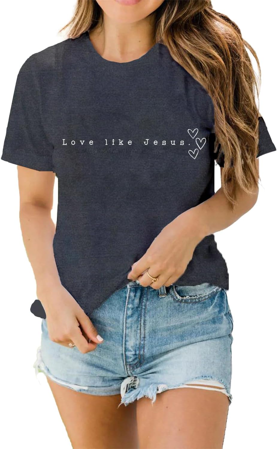 LBP Love Like Jesus Shirt Christian Minimalist Shirt for Women Faith-Based Tees Christian Tops - Image 5
