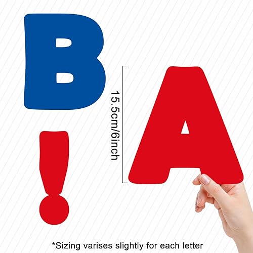 Vista 146 de Juego de 150 letras grandes de 6 pulgadas y puntuación, colorido alfabeto recortado para el aula para exhibir tablón de anuncios, escuela en casa