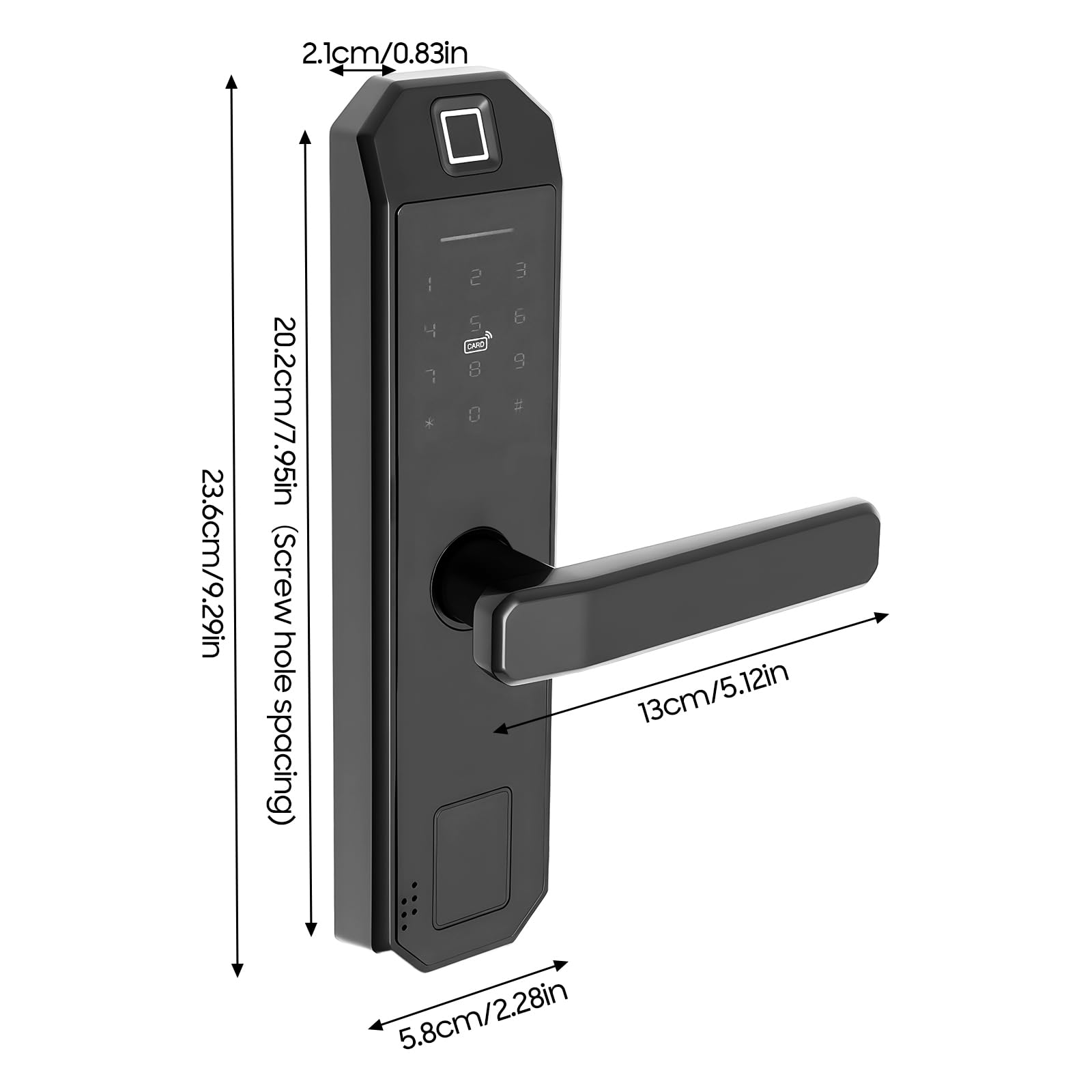 Smart Fingerabdruck Türschloss Elektronisches Intelligentes Fingerprint Lock,200 Fingerabdrücke und 200 Passwörter Kapazität,Tür für Dicke von 35-50 mm/1,38-1,97 Zoll