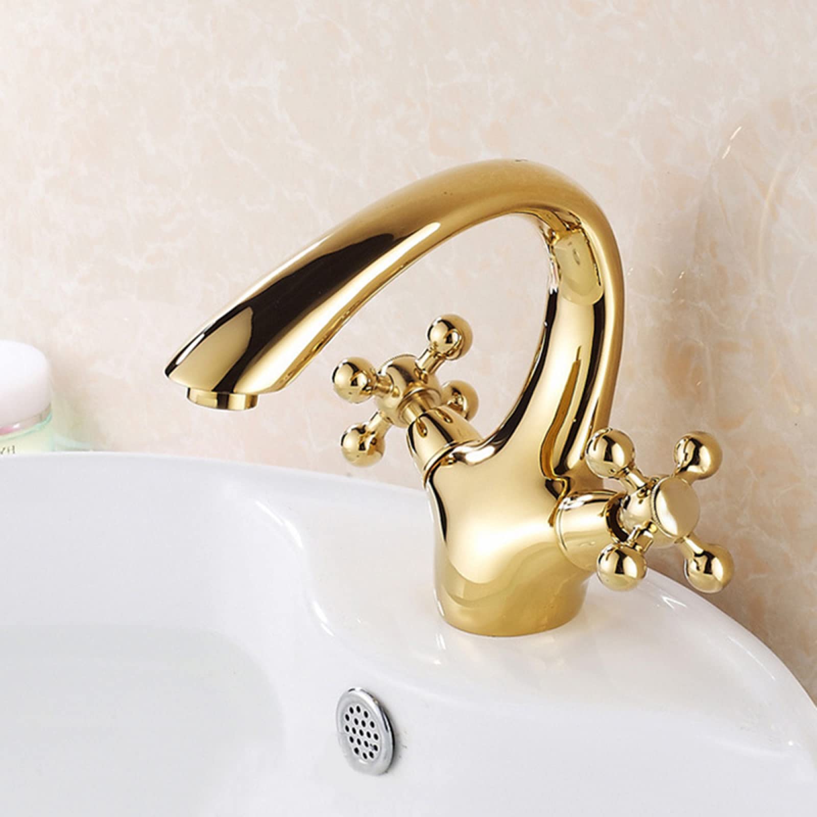 Mitigeur de lavabo de salle de bain double poignée eau chaude et froide