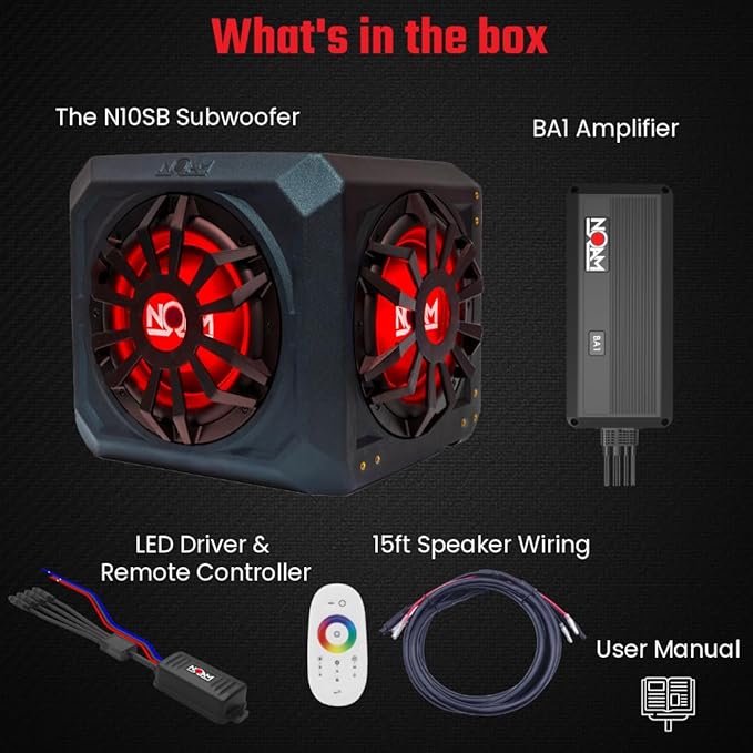 Subwoofer NOAM 10" RGB 300W RMS para Barcos UTV Golf Cart miniatura 2