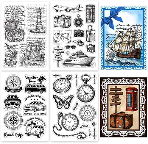 GLOBLELAND 4x Ozean Stempel Set - Transparente Silikon Stempel 55mm Für Scrapbooking