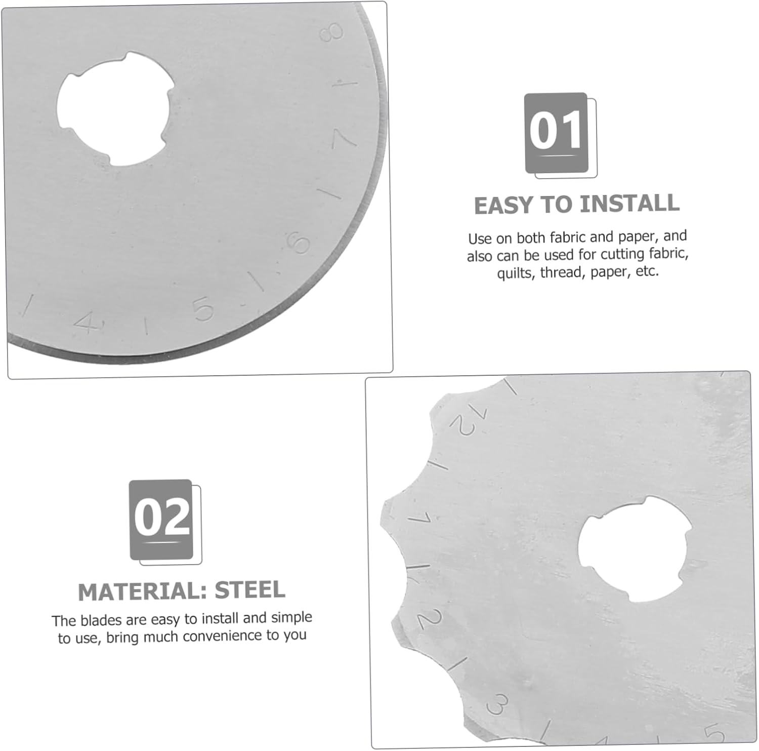 Rotary Cutter Blades 10pcs Replacement Set for Quilting Sewing