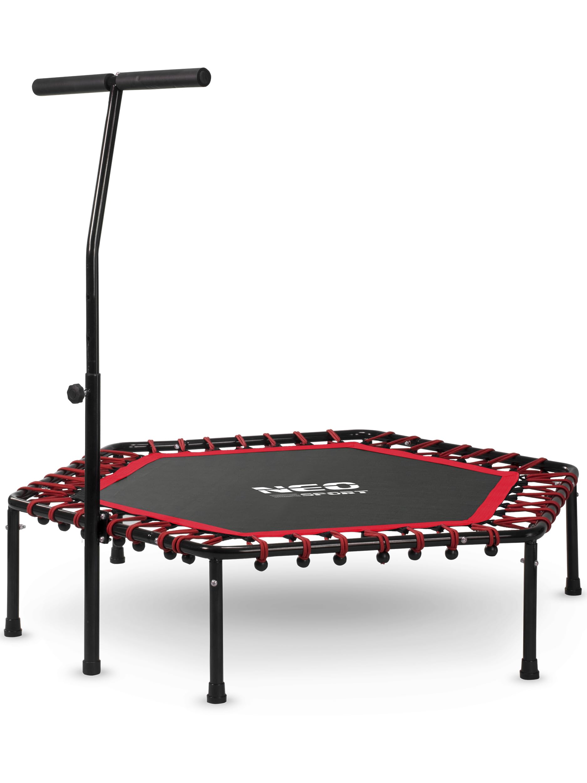 Neo-Sport Trampolino fitness piccolo con manico regolabile in altezza mini trampolino per salto per adulti diametro da 127 cm a 100 kg mini rampolino per interni ed esterni