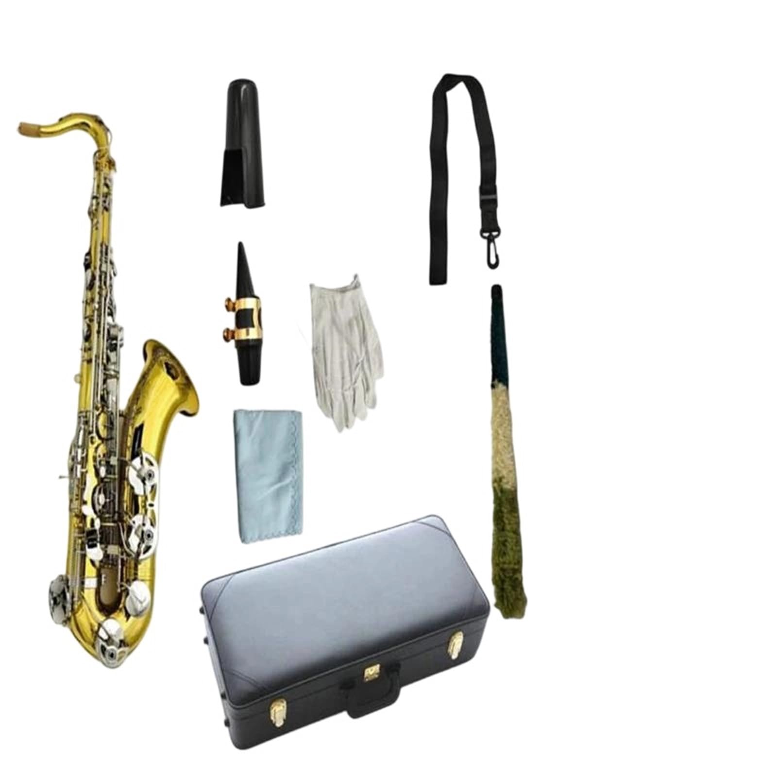 Saksofony Dla Początkujących Saksofon Tenorowy B Dur Wykończenie Mosiężne Profesjonalny Instrument Dęty Drewniany Z Akcesoriami(2)