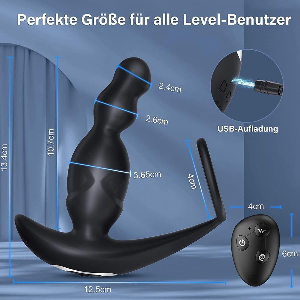 Generico Vibratori Anali, Giocattoli Sessuali Per Adulti, Anello Vibrante Per Il Pene, Telecomando, Vibratori Per Uomo E Donna, Plug Anale Con 9 Vibrazioni E 3 Rotazioni Con Anello Per Pene