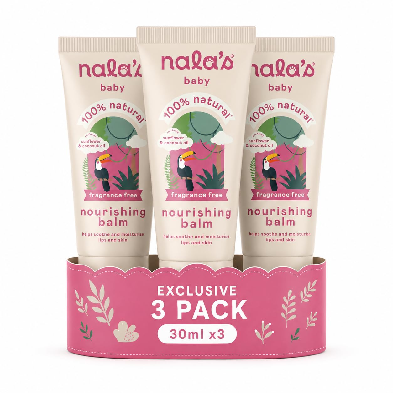 Nala’s Baby Fragrance-Free Everyday Nourishing Balm 30ml x3