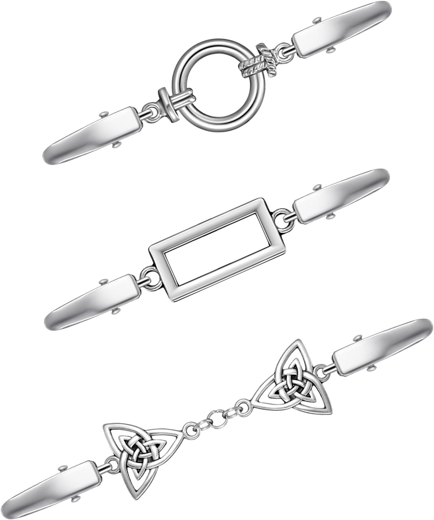 3 Cardigan Clips Im Vintage-Stil - Silberne Pullover-Clips Aus Zinklegierung