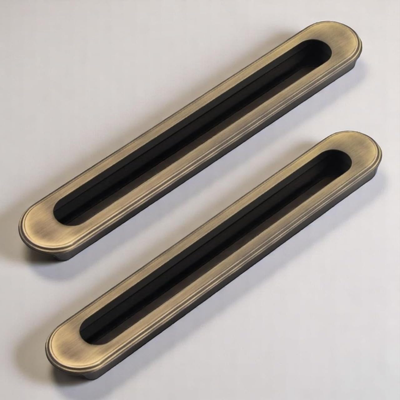 Atom 10.1 Inches Sliding Concealed Wardrobe Door Handle | for Drawer Cupboard Almirah Kitchen Cabinet Slider Doors Handles | Brass Antique Finish (Set of 2, CH-317)-image-41