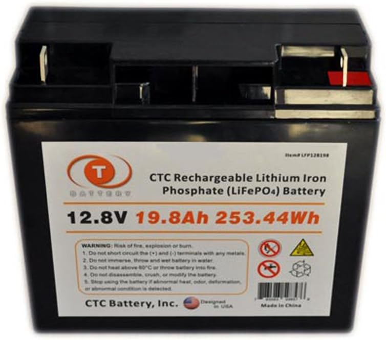 12.8V 19.8Ah Rechargeable Lithium Iron Phosphate LiFePO4 Battery