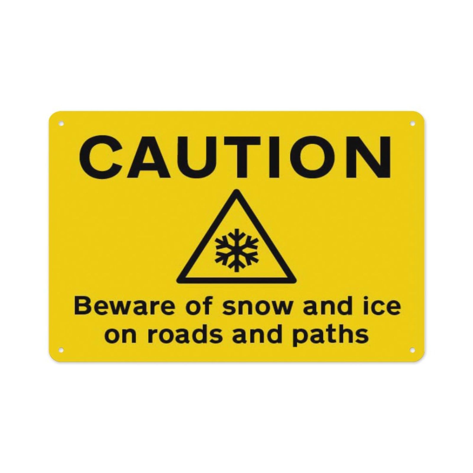 peiyeety Caution Slippery Surface Beware Of Snow And Ice On Aluminum Tin Warning Signs For Home Outdoor Garden 8X12 Inches