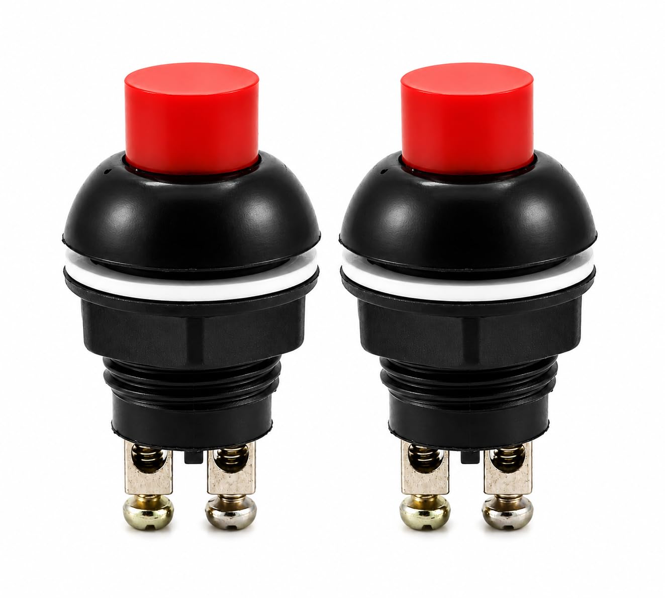 Pack of 2 Round Push Button Horn Switch, Red | 2PIN, 1A/125V-image-45