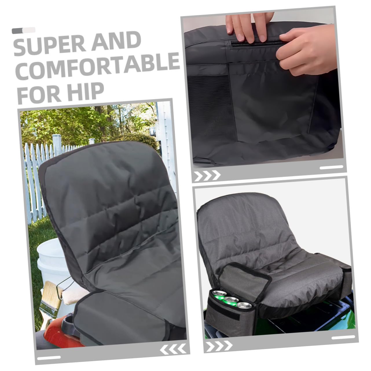 Funda de Asiento para Cortacésped Resistente la Intemperie Cubierta Protectora para Tractor de Césped de Oxford Gris Fácil Instalación y Durabilidad Reforzada