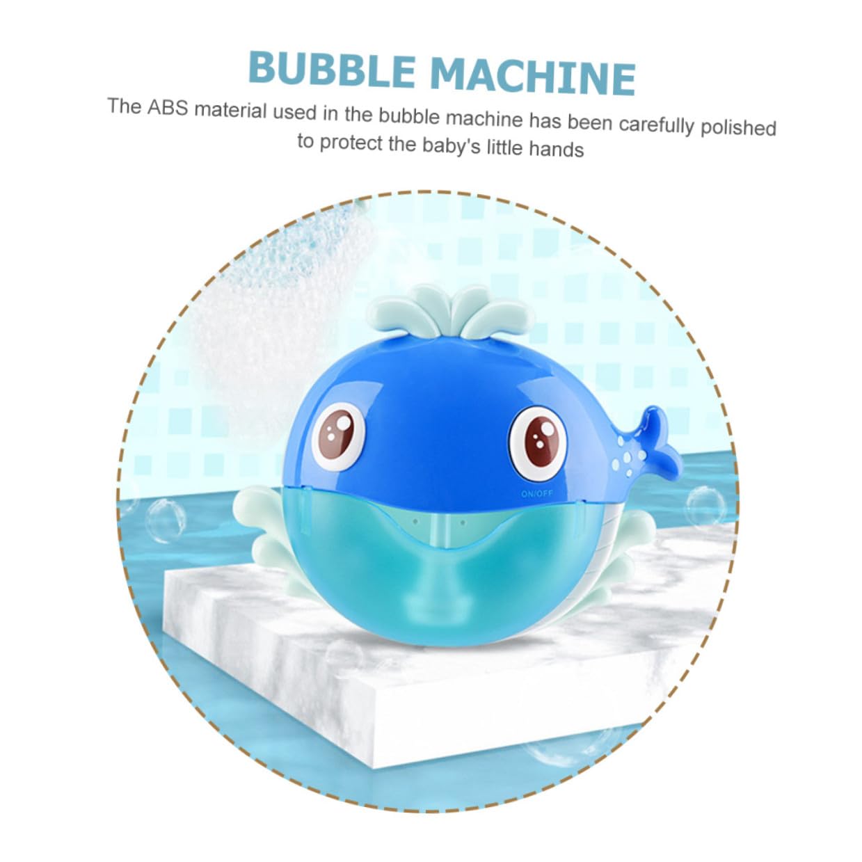 Máquina de Burbujas para Baño Infantil Forma de Ballena, Juguete de Baño de Plástico Seguro, sin Batería, Adecuado Bebés, Control Sencillo y Diseño Compacto para Diversión