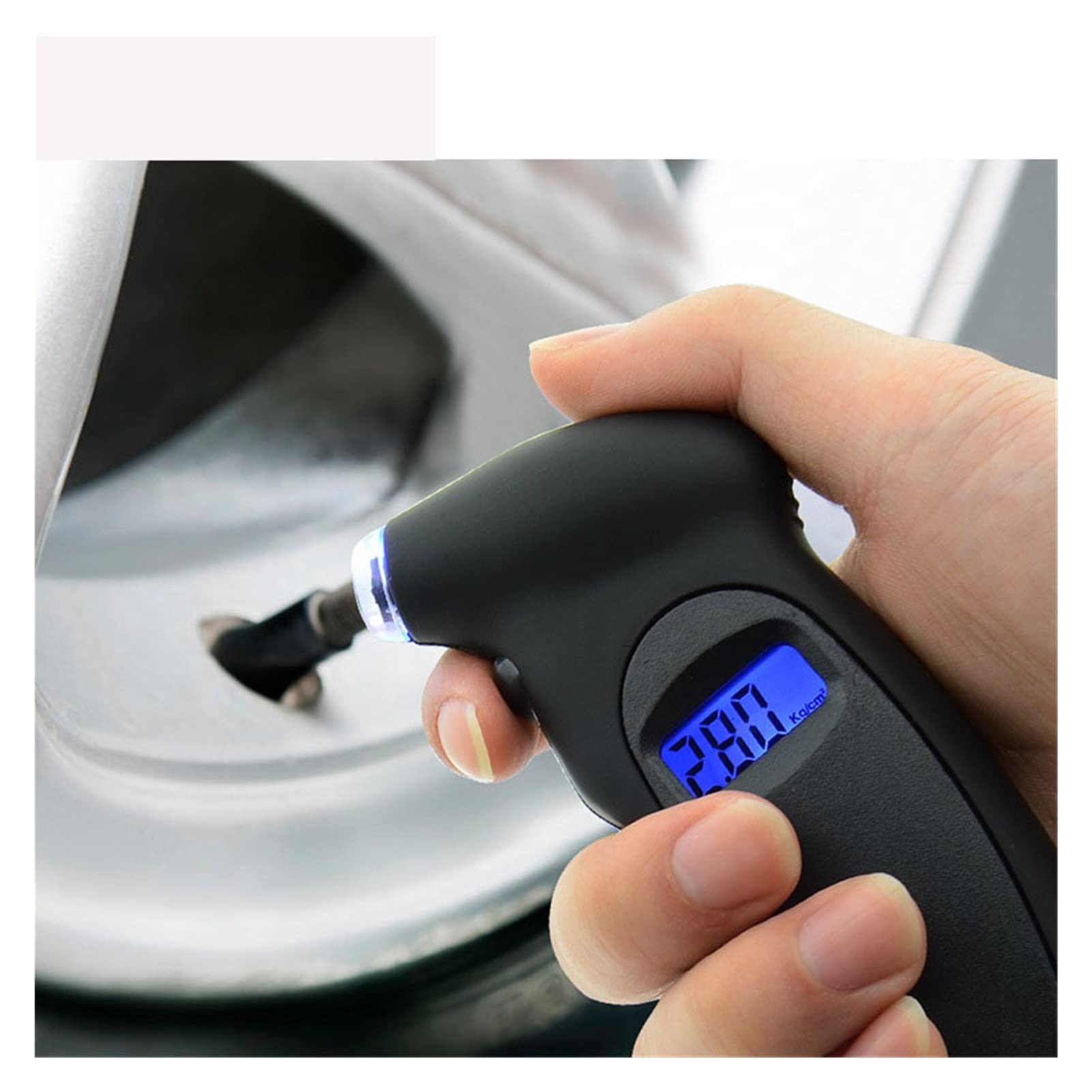 Manometro per Pneumatici da 0-150 PSI Misuratore di Pressione per Pneumatici per Pneumatici per Auto Digitale ad Alta precisione Manometro con Display LCD (Colore : Nero) (Nero)
