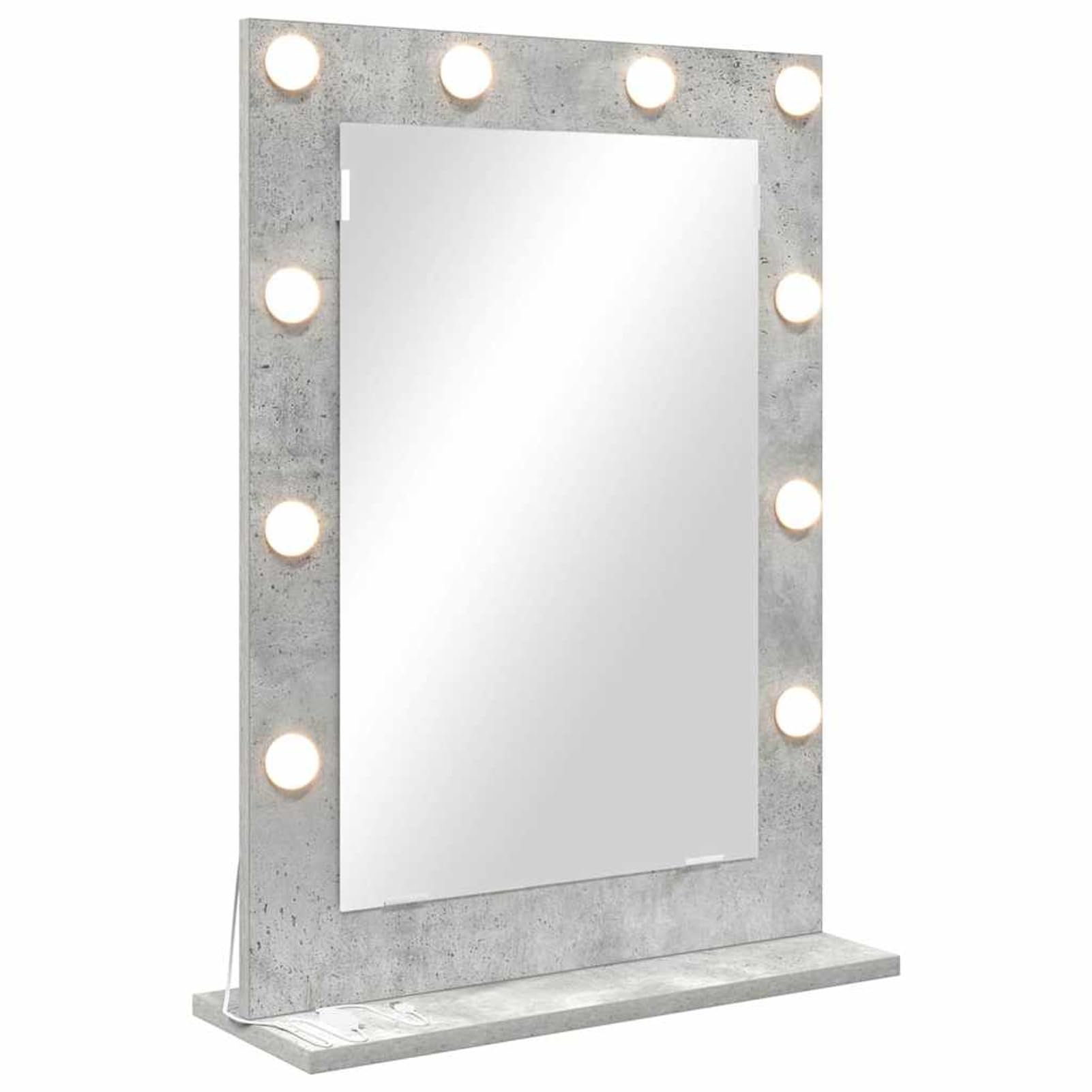 Gecheer Kosmetikspiegel Beton grau 70 x 50 x 18 cm Spiegel, Deko Spiegel Bathroom Mirror für Badezimmer Make-up Rasur Wohnung Hotel868336