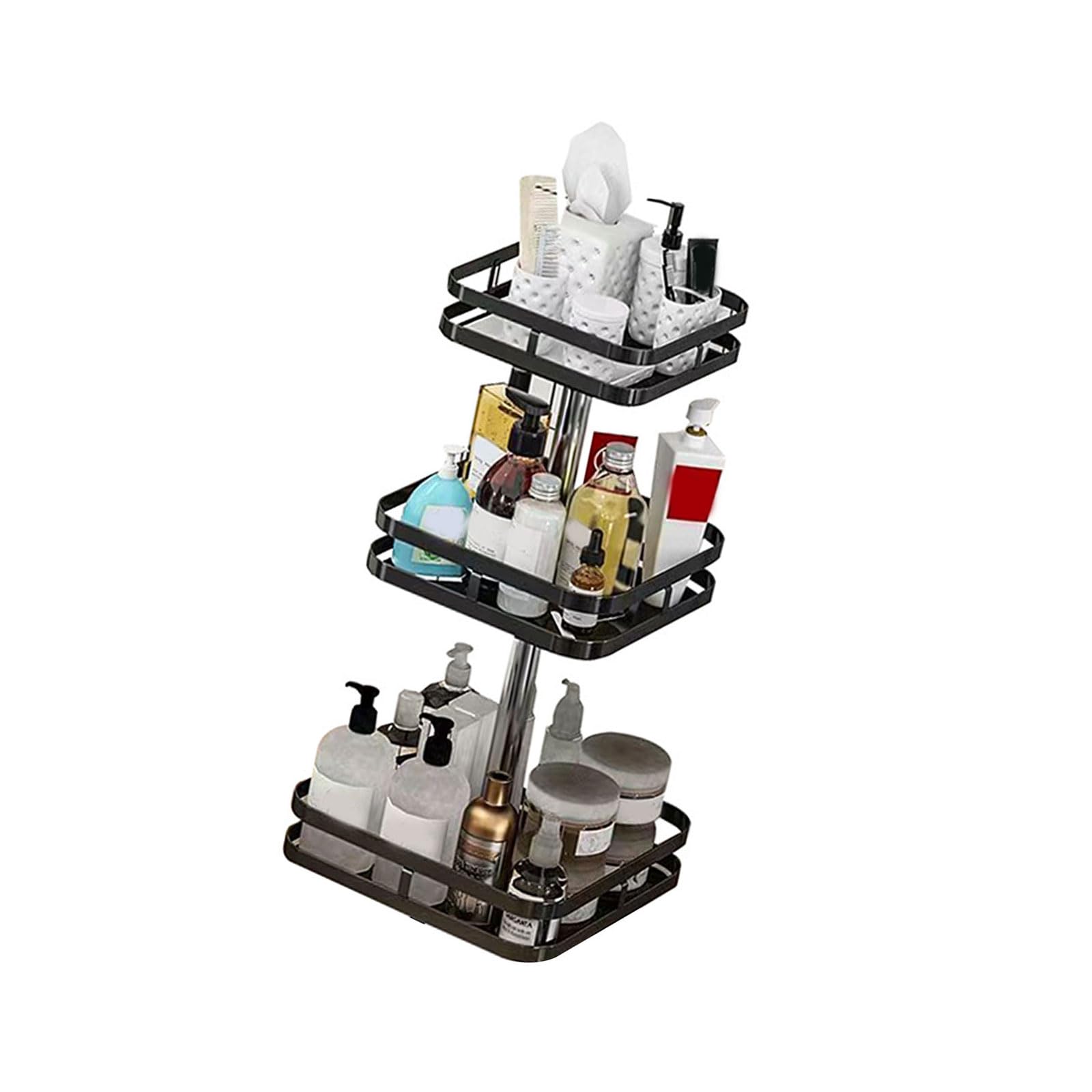 APGLSXY 360 Degree Rotating Kitchen Countertop Organizers Adjustable Tiers Shelf for Bathroom Cosmetics Rotating Cosmetic Display Stand